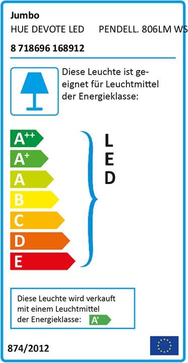 Energy Label Philips Hue Devote Base (E27, 806 lm)