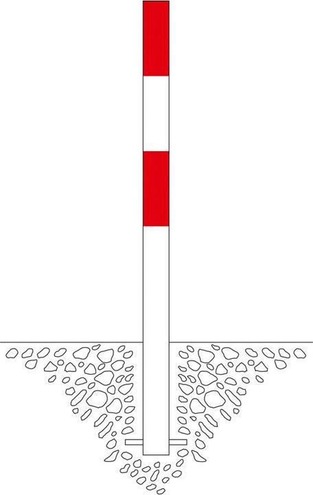Produktbild Moravia MORION-Absperrpfosten Ø 76 mm Kunststoffbeschichtet rot-weiss, 0 Ösen