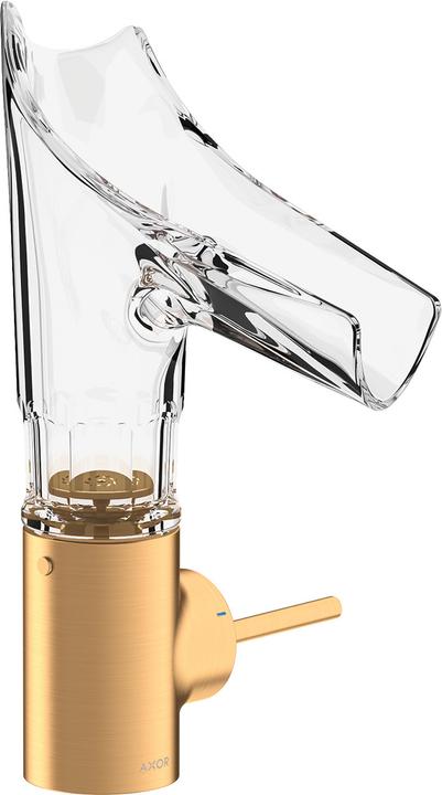Actual product image hansgrohe AXOR Starck V single-lever basin mixer 140 with glass spout and pop-up waste - facet cut