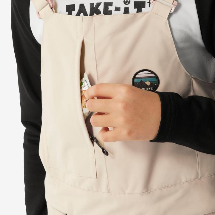 Actual product image Wedze Snowboard trousers dungarees kids piste - 500 white (116)