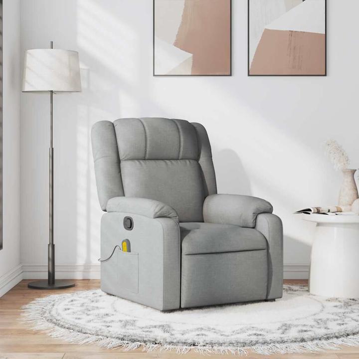 Immagine prodotto VidaXL Sedia da massaggio in tessuto grigio chiaro,Colore: Grigio chiaro,Materiale: Tessuto