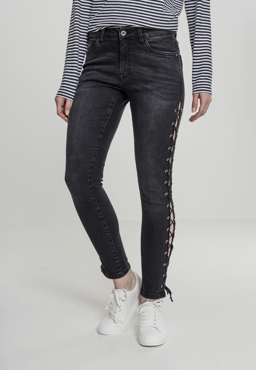Image du produit Urban Classics Ladies Denim Lace Up Skinny Pants (28)