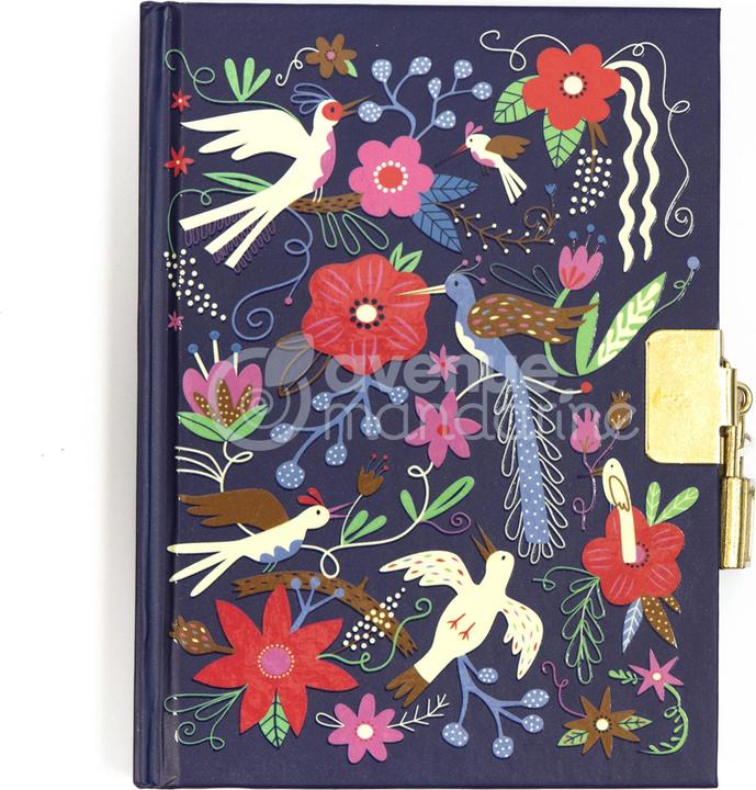 Avenue Mandarine Journal intime, Oiseaux et fleurs - (10,5 x 14 cm, À rayures, Couverture rigide)