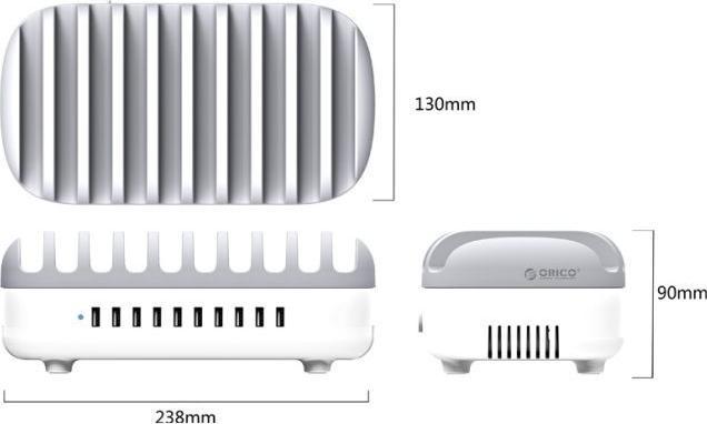 Produktbild Orico DUK-10P 10-Port USB-Ladestation (120 W)