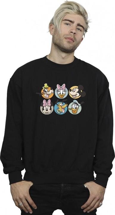 Actual product image Disney Mens Mickey Mouse And Friends Faces Sweatshirt (XXL)