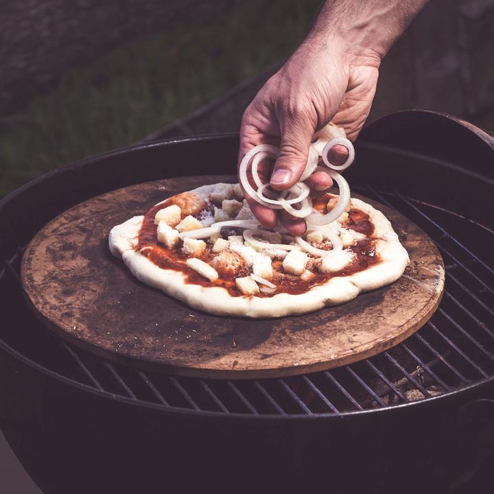 Produktbild Toboli Pizzastein Gasofen mit Drehfunktion Ø330mm Cordierit Pizzabackstein Ofen