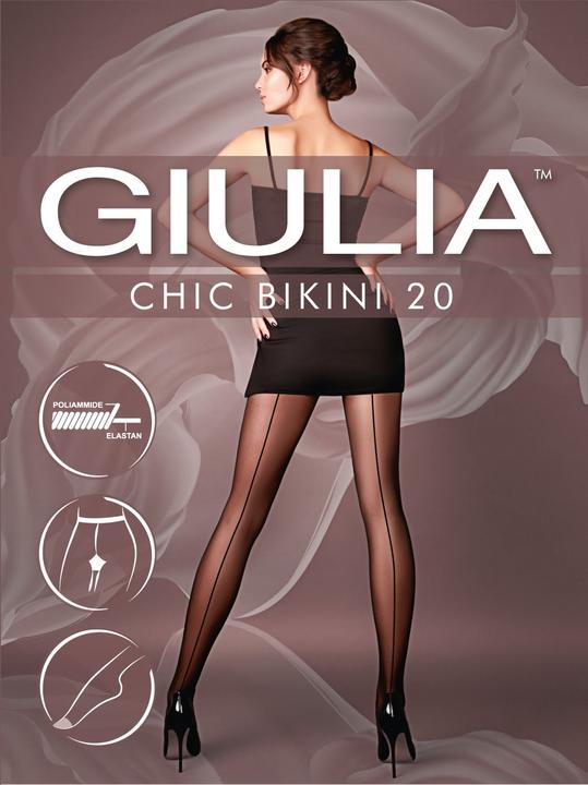 Actual product image Giulia Chic 20 bikini seamed tights, colour black, size 40-42 (20 DEN, 40 - 42)