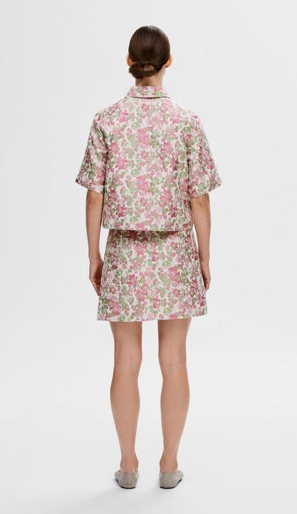 Produktbild Selected Femme Geblümte Jacquard Kurzarmhemd (36)
