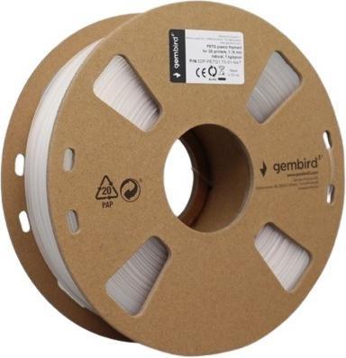 Actual product image Gembird Filament cassette PETG neutral narrow coil (PETG, 1.75 mm, 1000 g, Transparent)