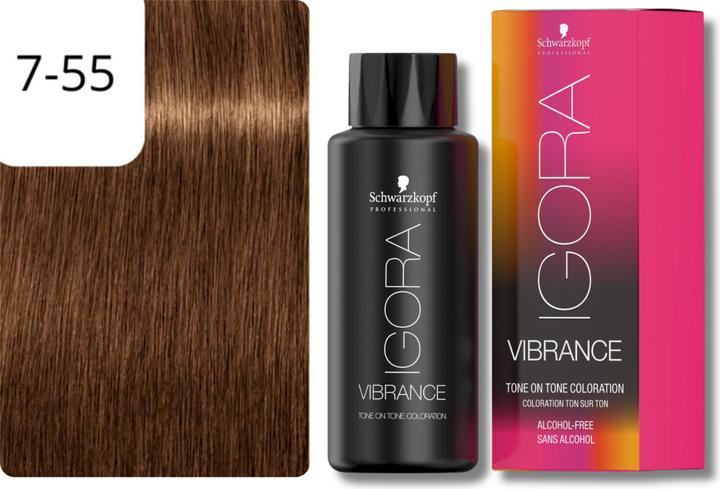 Immagine prodotto Schwarzkopf Professional IGORA Vibrance Tinta Capelli NUOVO (7-55 Biondo medio Oro Extra)