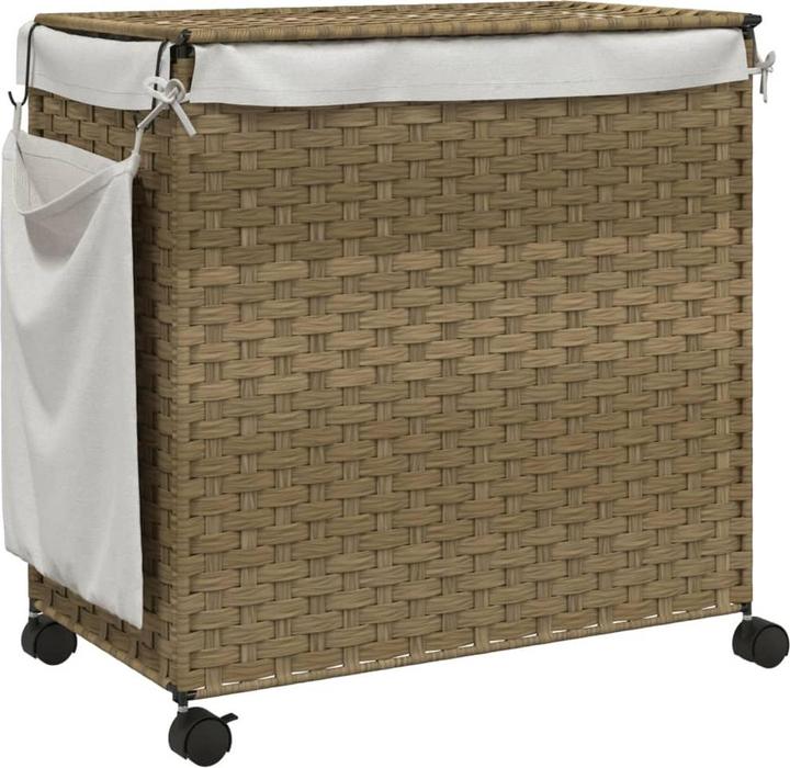 Image du produit VidaXL Panier à linge à roulettes 60x35x60,5 cm Rotin,Matériau