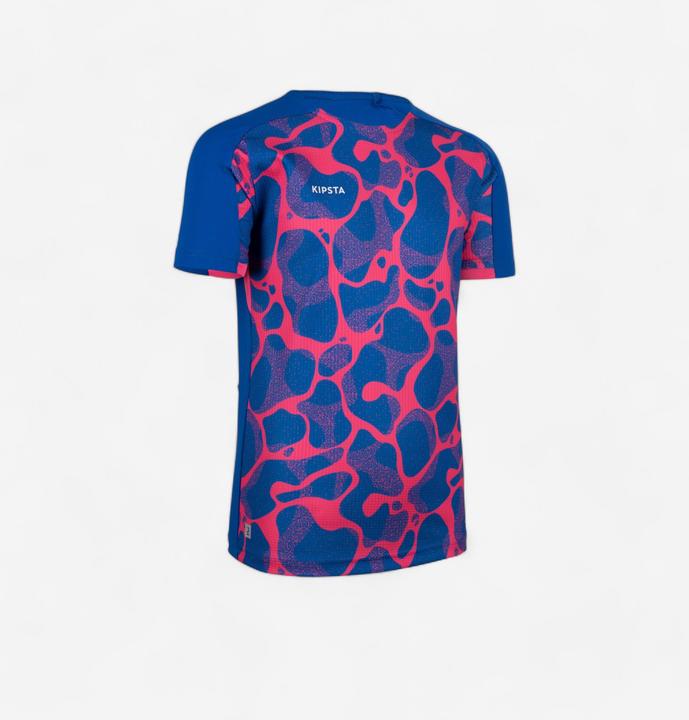 Actual product image Kipsta Kids football shirt short sleeve - Viralto Aqua blue/pink (6, 7, 8)