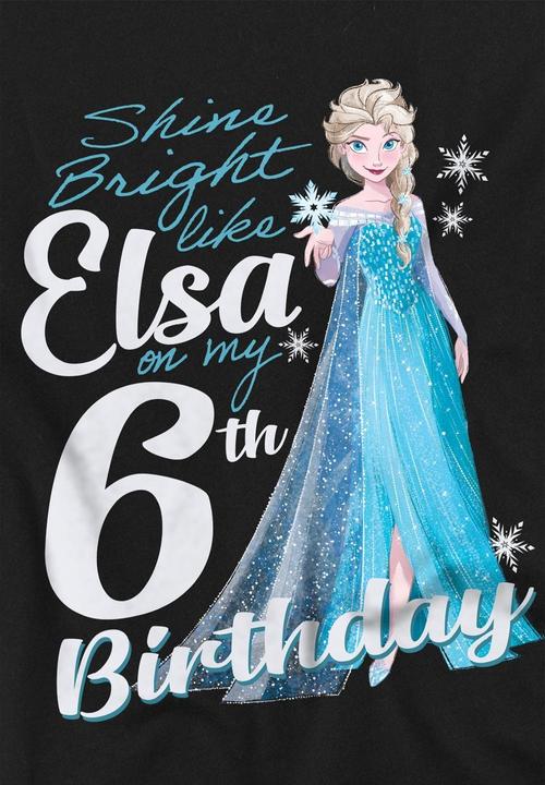Immagine prodotto Disney Frozen Bright Like Elsa Maglietta 6° Compleanno Bambini (152, 158)