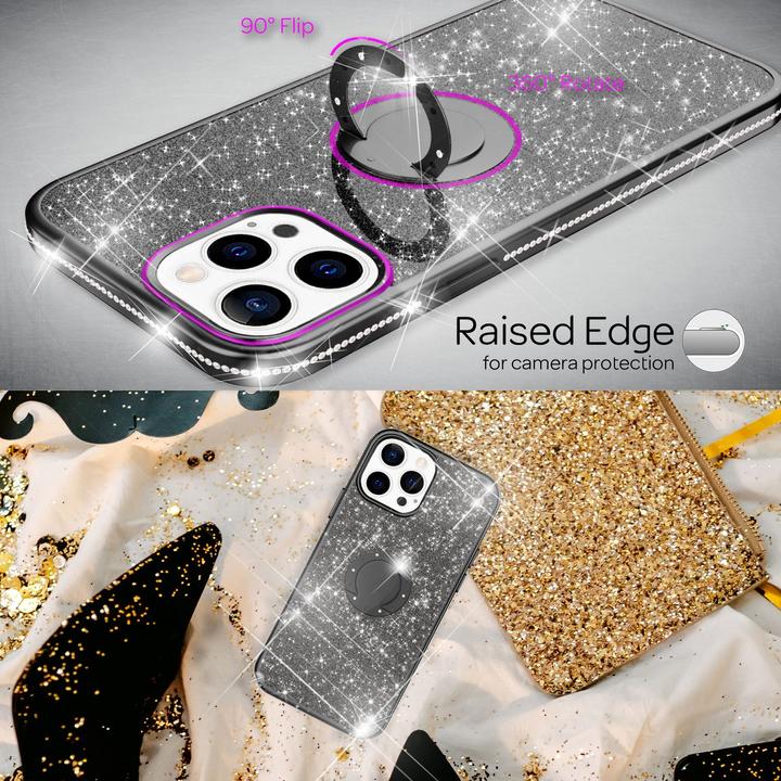 Actual product image Nalia Ring Glitter Silicone Cover (Apple iPhone 13 Pro)