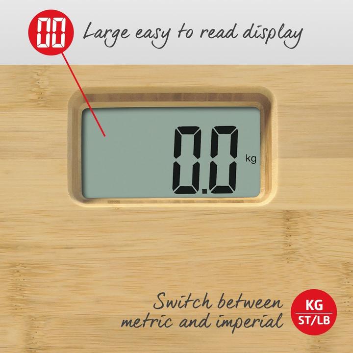 Actual product image Salter 9086 WD3R Bamboo Electronic bathroom scales (150 kg)