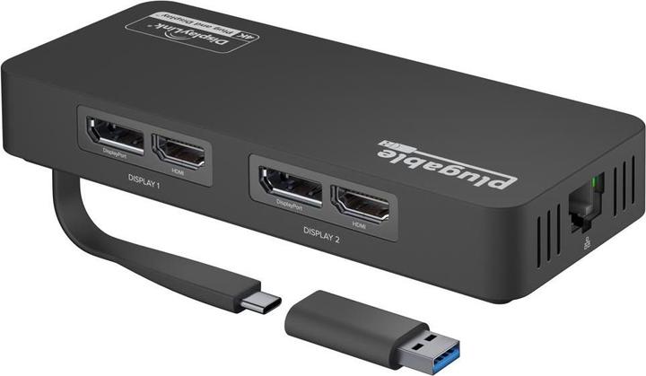 Image du produit Plugable Adaptateur 4K DP & HDMI Ethernet (USB-C)