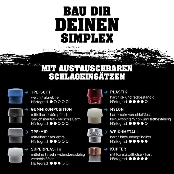 Produktbild Halder SIMPLEX-Schonhammer Tempergussgehäuse Holzstiel (2775 g)