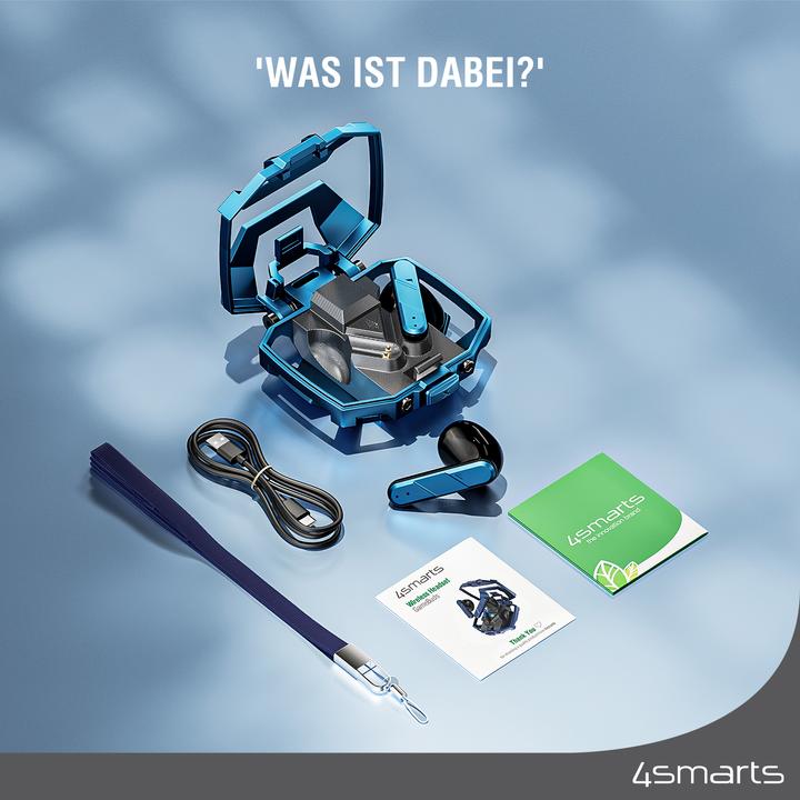 Produktbild 4smarts TWS Bluetooth Kopfhörer GameBuds (keine Geräuschunterdrückung, 24 h, Kabelgebunden)