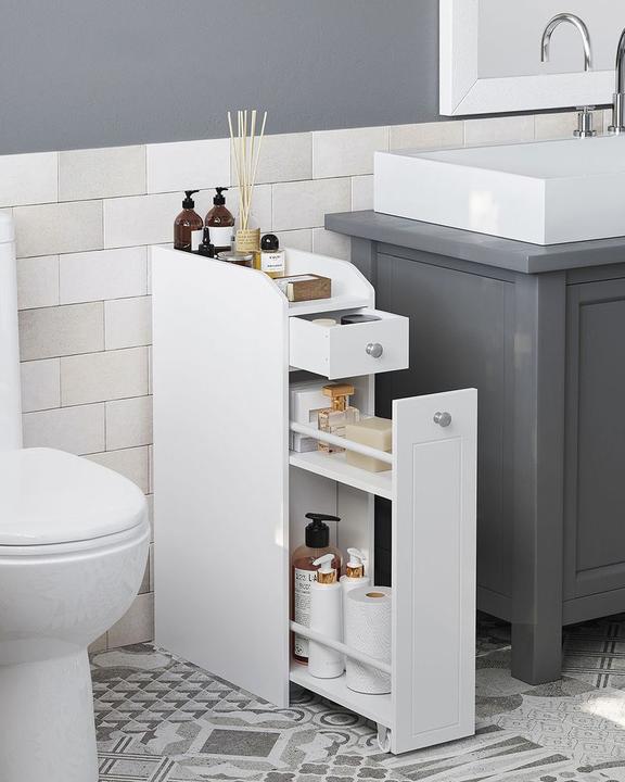 Produktbild Vasagle Kommode schmal 18 x 70 cm, Weiss, Tiefe