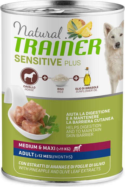Immagine prodotto Natural Trainer Cibo per cani Sensitive No Gluten Medium & Maxi Adult Horse (Adulto, 1 pz., 400 g)