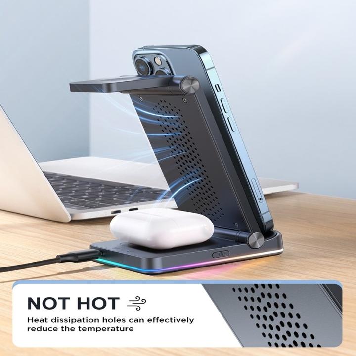 Image du produit Joyroom Station de charge sans fil 3en1 JR-WQN01 (15 W)