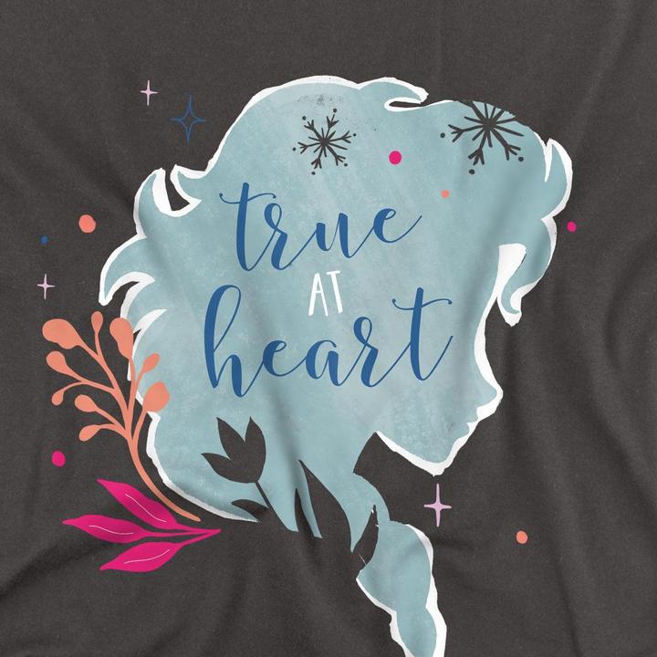 Actual product image Disney Frozen Unisex Adult True At Heart Elsa Silhouette T-Shirt (L)
