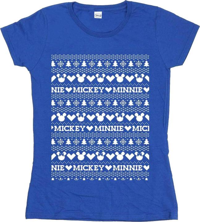 Disney Mickey And Minnie Christmas Fair Isle TShirt (L)