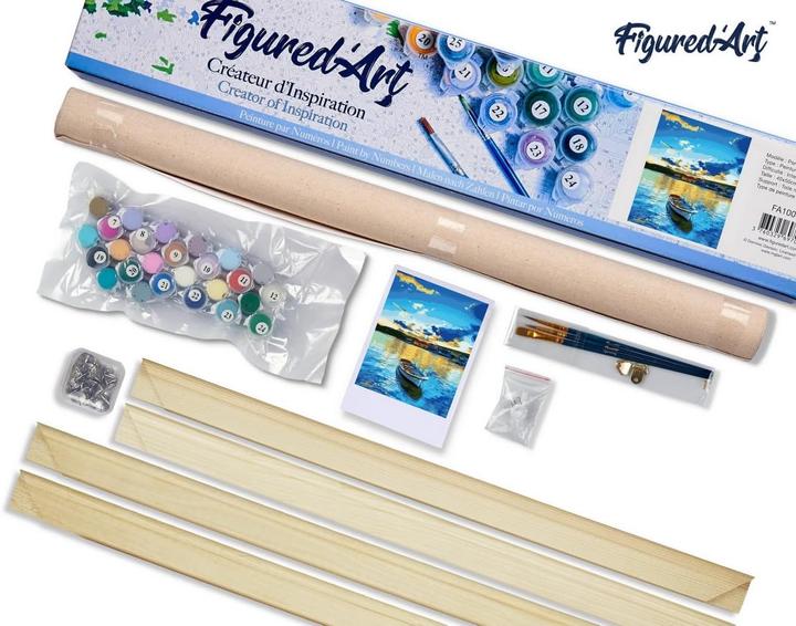 Produktbild Figured'Art Malen nach Zahlen - Boot und Sonnenaufgang