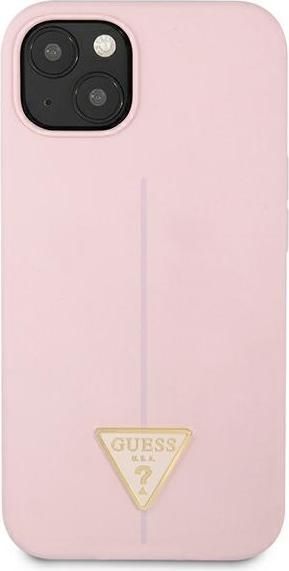 Actual product image Guess GUHCP13SSLTGU iPhone 13 Mini 5.4-inch Thin / Purple Solid Silicone Triangle (Apple iPhone 13 mini)