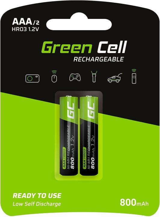 Image du produit GreenCell GR08 Wiederaufladbarer Akku AAA (2 pcs, AAA, 800 mAh)