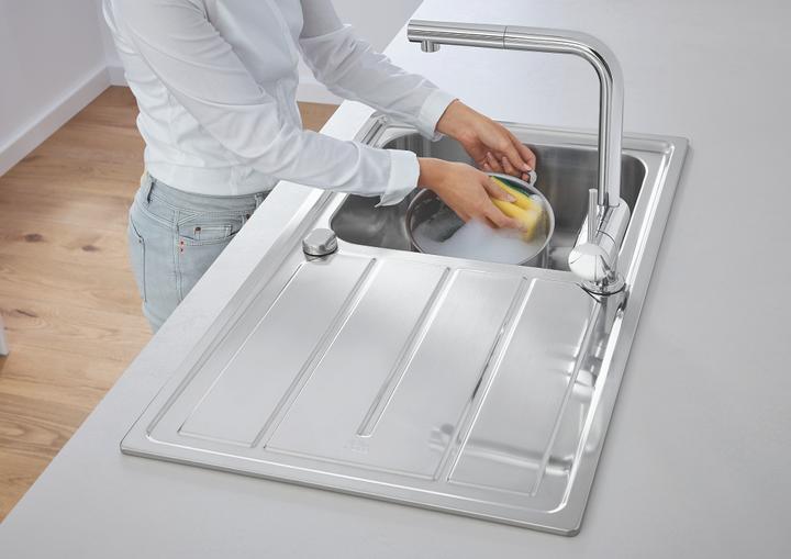 Immagine prodotto Grohe Lavello in acciaio inox K500 con sgocciolatoio (Lavandino montato in alto, 50 cm, 100 cm)