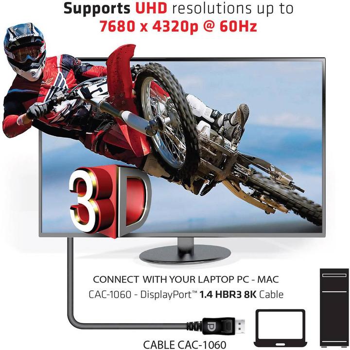 Actual product image Club 3D DisplayPort — DisplayPort (3 m, DisplayPort)