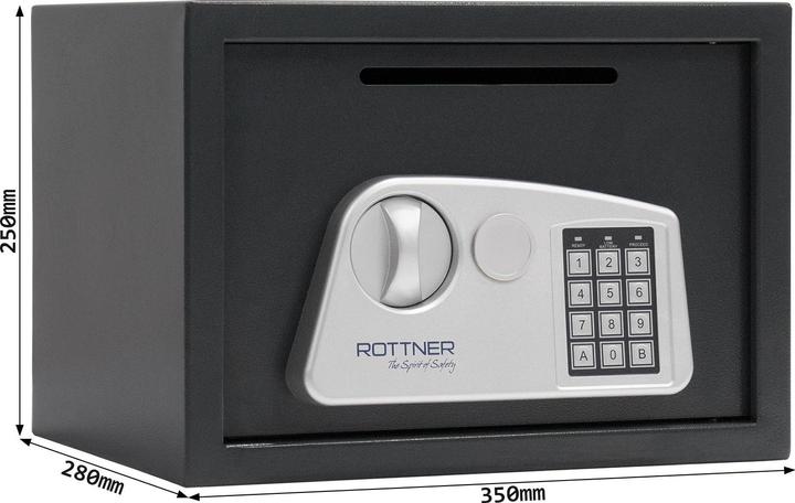 Actual product image Rottner Furniture safe Jupiter 3 slot electronic lock (18.09 l)