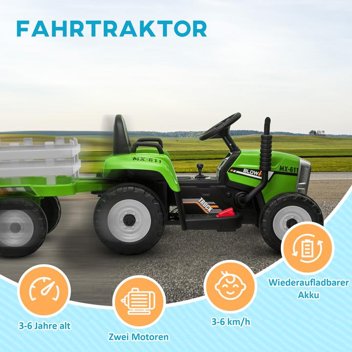 Produktbild Swisshandel24 Elektrischer Traktor, Anhänger, Fernbedienung, Aufsitztraktor, MP3 Funktion