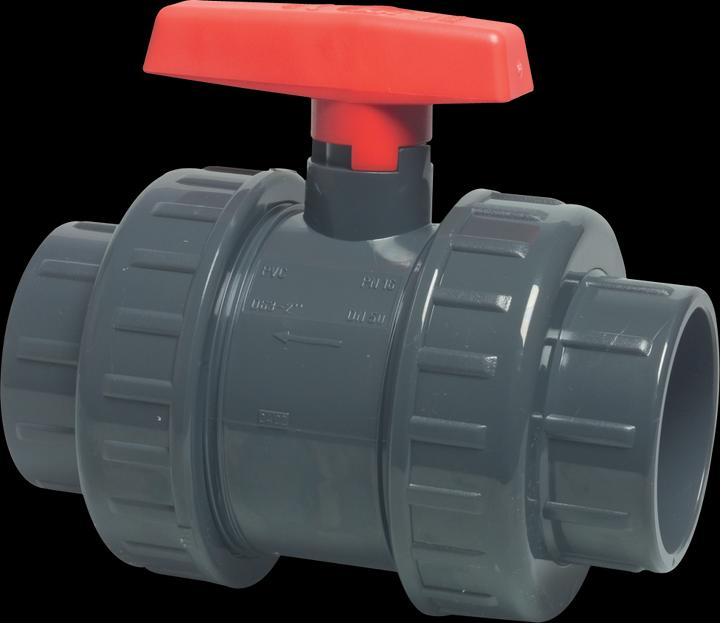 Magni PVC-U Kugelhahn 50 mm Klebemuffe 16bar DN40 Grau Typ AK