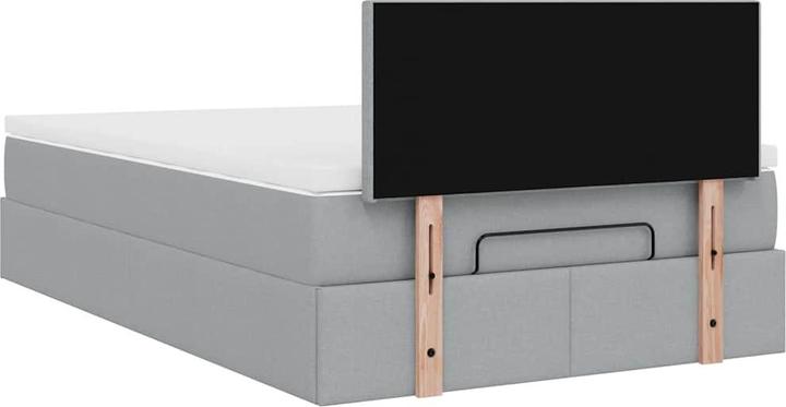 Image du produit VidaXL Lit Ottoman avec matelas Gris clair 120x200 cm Tissu (120 x 200 cm)
