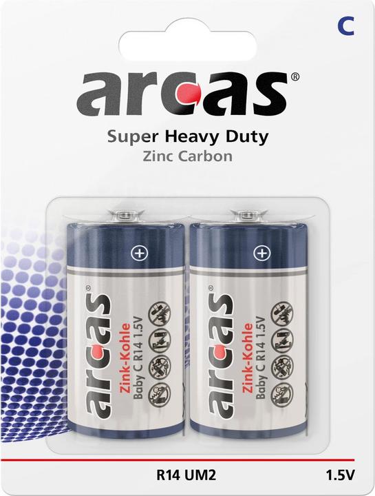 Immagine prodotto Arcas 107 00214 Setaccio R14 C Baby 1,5 V Batteria --(2 pezzi) (2 pz., R14, 1200 mAh)