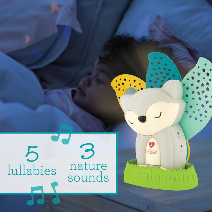 Actual product image Infantino 2-in-1 musical soothing and night light, Grey Fox