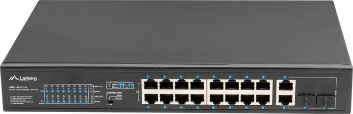Lanberg Switch rack 19 POE+ 16x 100MB /2X COMBO GIGABIT ETHERNET 150W (18 Porti)
