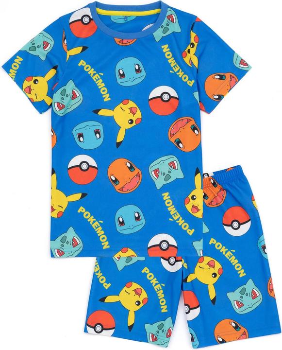Actual product image Pokémon Childrens/Kids Face Short Pyjama Set (Pack of 2) (110)