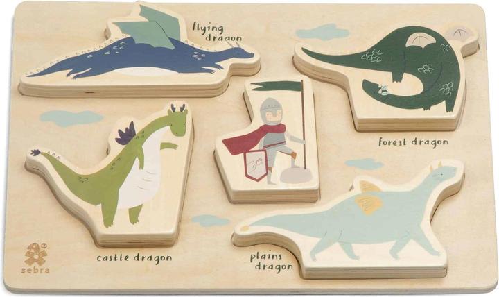 Actual product image Sebra Strong wooden puzzle, Dragon Tales