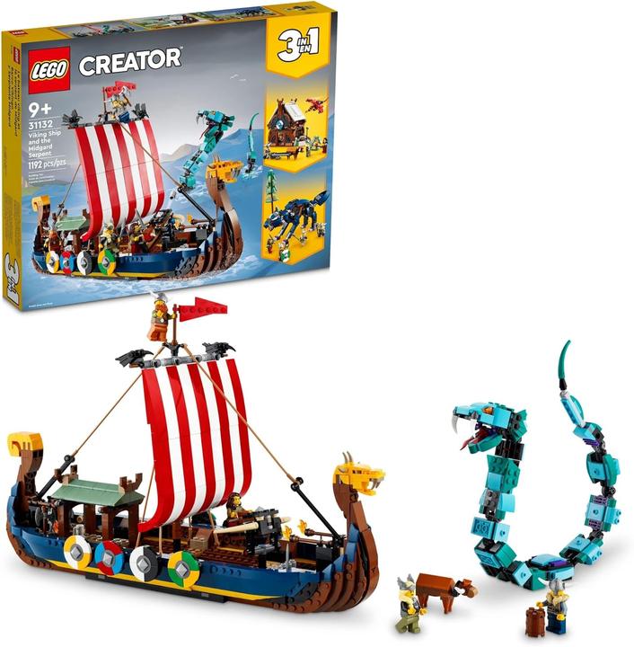 Actual product image LEGO Viking ship with Midgard serpent (31132, LEGO Creator 3-in-1)