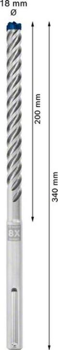 Actual product image Bosch Professional Zubehör Expert SDS max-8X hammer drill, 18 x 200 x 340 mm (18 millimetres)
