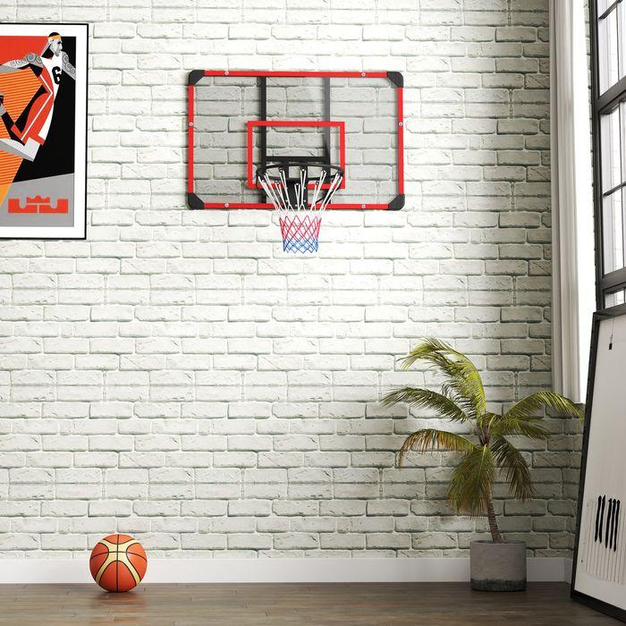 Produktbild Swisshandel24 Basketballkorb, Basketballbrett mit Korb, Wandmontage, für Outdoor, Stahl, rot
