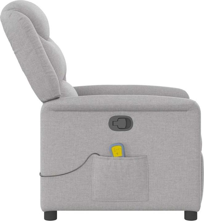 Actual product image VidaXL Massage armchair cloud grey fabric massage TV armchair