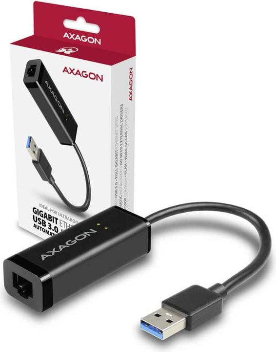 Actual product image Axagon ADE-SR Gigabit Ethernet 10/100/1000 Adapter - USB 3.0 Type A (USB 3.0, RJ45 (1x))