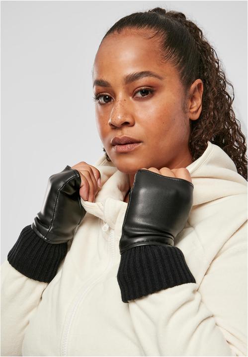 Actual product image Urban Classics Half Finger Synthetic Leather Gloves (L, XL)