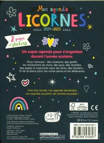 Actual product image 123 Soleil Mon agenda licornes : agenda scolaire 2024-2025 (French)