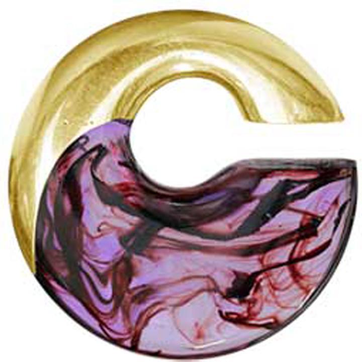 Produktbild Star Piercing Ohrgewicht vergoldet Nebel Epoxy violett (Organisch, Messing)