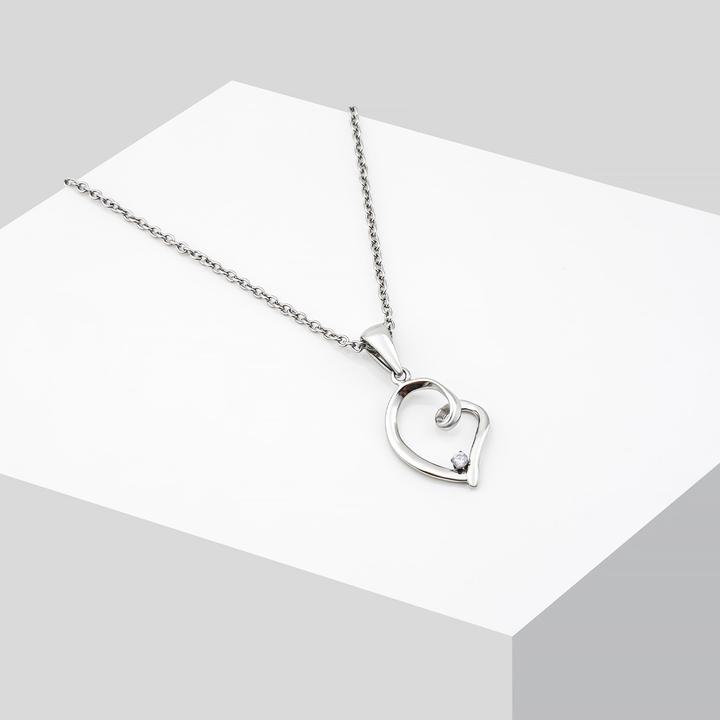 Immagine prodotto Sensora Jewelry Collana con pietre a forma di cuore (Acciaio inossidabile)